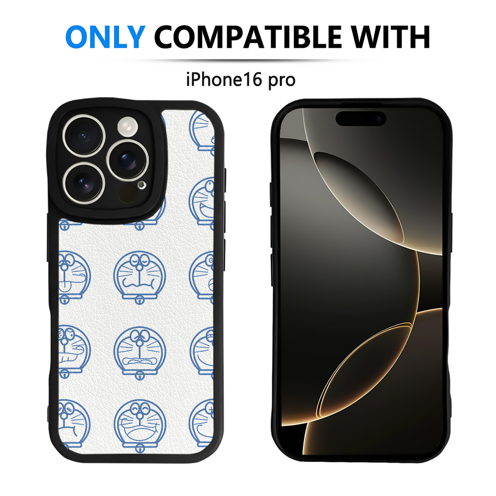 （画像用） ドラえもん Doraemon 【iPhone 16シリーズ対応】シリコンスマホケース（レザー調） 材質：シリコン